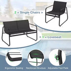 Costway 8 PCS Patio Furniture Set Fabric Lawn Chairs and Loveseat with Coffee Table