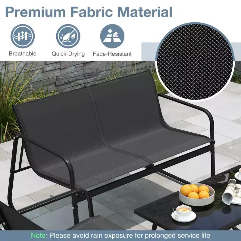 Costway 8 PCS Patio Furniture Set Fabric Lawn Chairs and Loveseat with Coffee Table