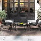 Costway 8 PCS Patio Furniture Set Fabric Lawn Chairs and Loveseat with Coffee Table