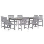vidaXL Patio Dining Set Table and Chair Furniture Set Solid Wood Acacia Gray