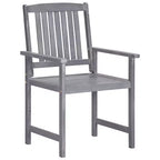 vidaXL Patio Dining Set Table and Chair Furniture Set Solid Wood Acacia Gray