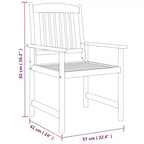 vidaXL Patio Dining Set Table and Chair Furniture Set Solid Wood Acacia Gray