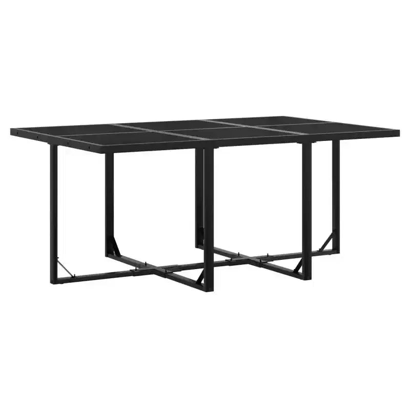 vidaXL Patio Dining Set with Cushions Outdoor Table and Chair Black Poly Rattan