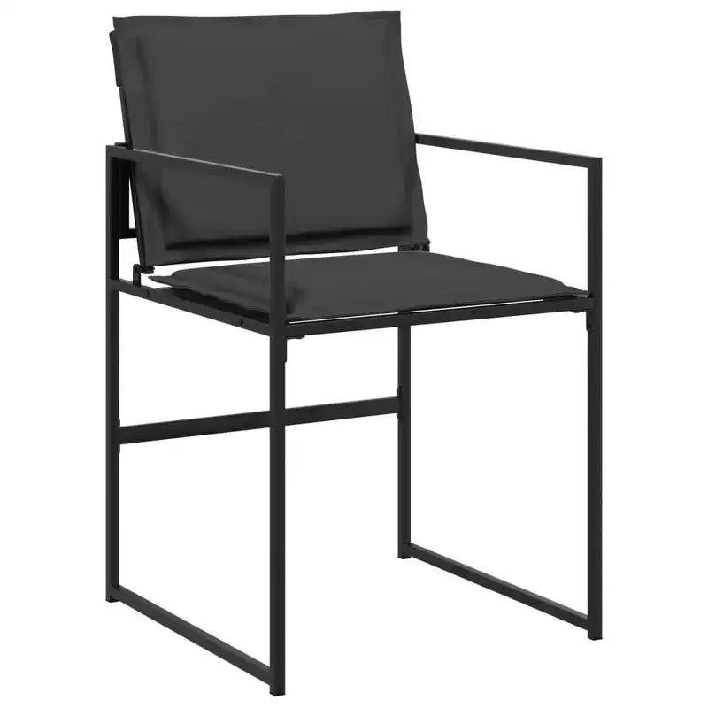 vidaXL 11 Piece Patio Dining Set with Cushions Black Textilene