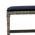 vidaXL Patio Dining Set, 12-Seater, Grey and Navy Blue, Outdoor Poly Rattan and Wood