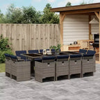 vidaXL Patio Dining Set Set of 12 Gray and Black