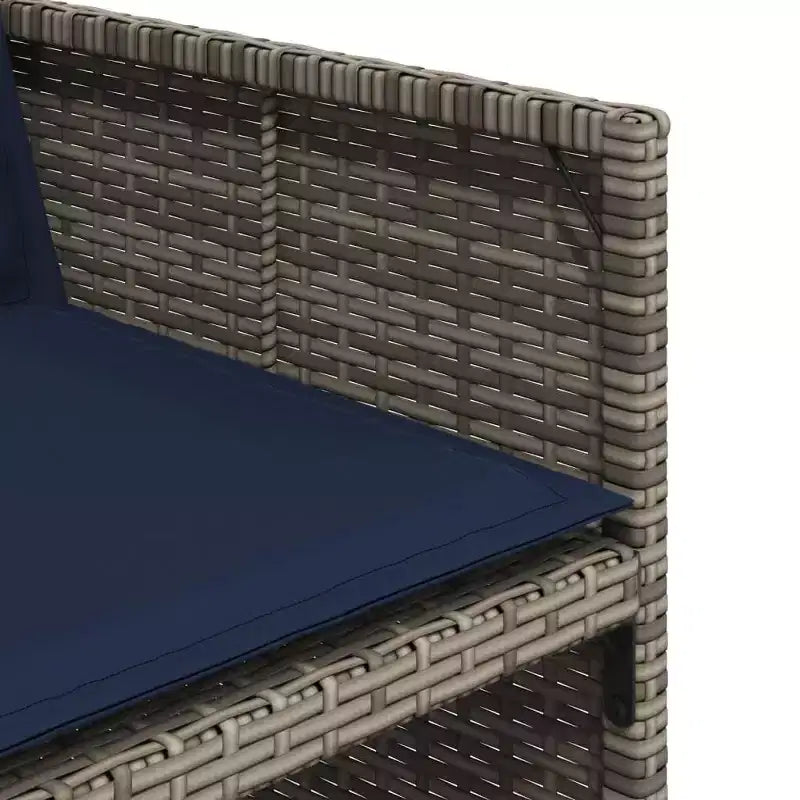 vidaXL Patio Dining Set Set of 12 Gray and Black