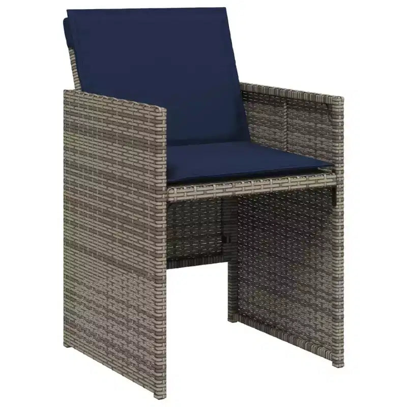 vidaXL Patio Dining Set Set of 12 Grey, Brown, Navy Blue