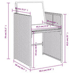 vidaXL Patio Dining Set of 10 Grey PE Rattan 11 Pieces Foldable
