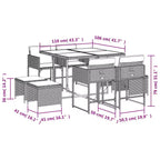 vidaXL Patio Dining Set Set of 8 Gray