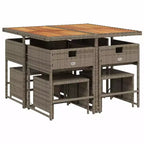 vidaXL Patio Dining Set Set of 8 Gray