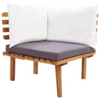 vidaXL Garden Lounge Set Dark Grey Seat Cushions, White Back Cushions