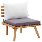 vidaXL Garden Lounge Set Dark Grey Seat Cushions, White Back Cushions