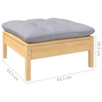 vidaXL Garden Lounge Set Grey cushions