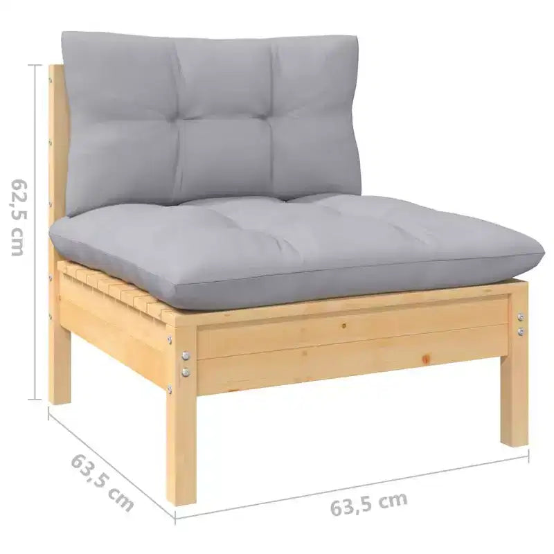 vidaXL Garden Lounge Set Grey cushions