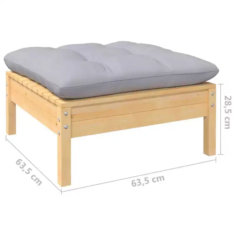 vidaXL Garden Lounge Set Grey cushions