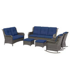 UPTIOT 6-Piece Wicker Outdoor Patio Conversation Set
