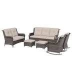 UPTIOT 6-Piece Wicker Outdoor Patio Conversation Set