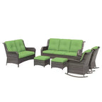 UPTIOT 6-Piece Wicker Outdoor Patio Conversation Set