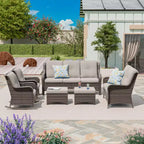 UPTIOT 6-Piece Wicker Outdoor Patio Conversation Set