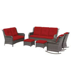 UPTIOT 6-Piece Wicker Outdoor Patio Conversation Set