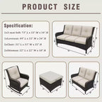 UPTIOT 6-Piece Wicker Outdoor Patio Conversation Set