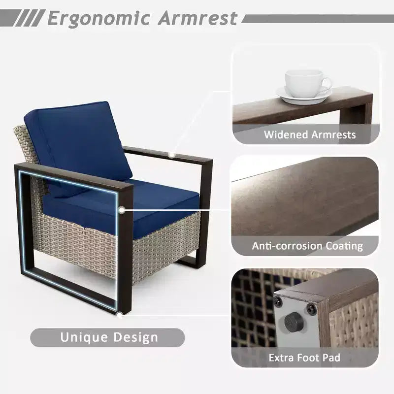 UPTIOT 5-Piece Patio Furniture Chair Outdoor Conversation Set
