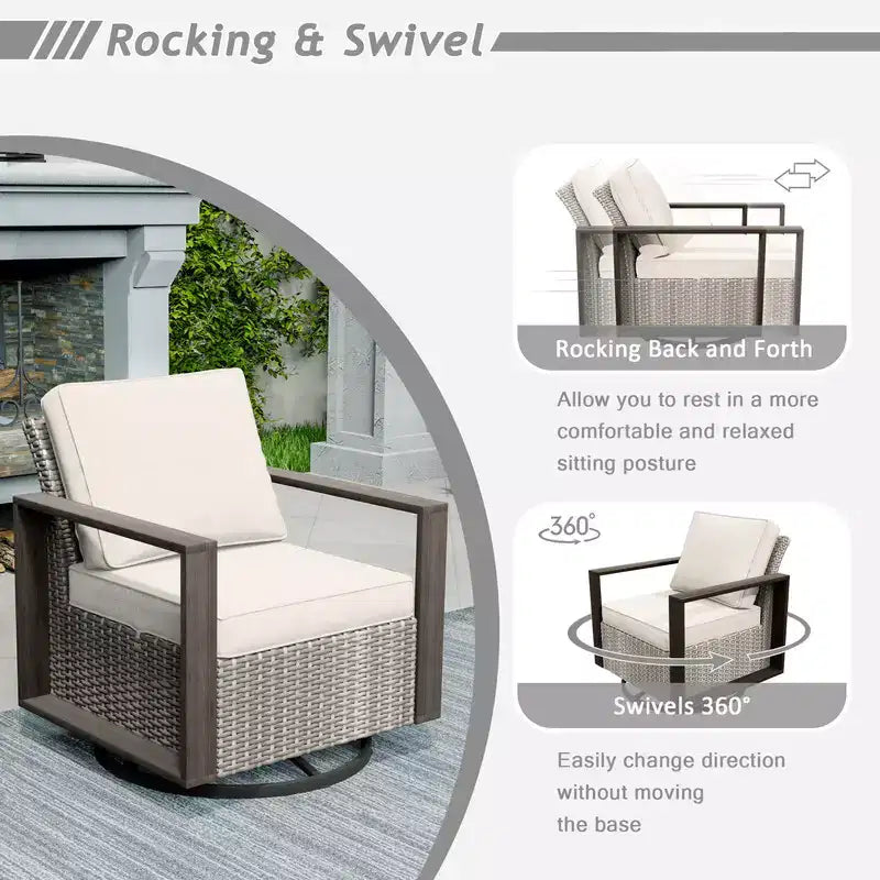 UPTIOT 5-Piece Patio Furniture Chair Outdoor Conversation Set