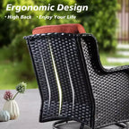 HOMLUX Outdoor Swivel Rocking Chairs with Fire Pit Table Set Patio Furniture Set
