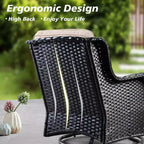 HOMLUX Outdoor Swivel Rocking Chairs with Fire Pit Table Set Patio Furniture Set