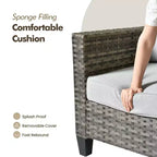 HOMLUX Outdoor Sectional Sofa Set, 5 Pieces Modular Outdoor Wicker Sofa Set with Ottomans, All-Weather Design