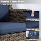 UPTIOT 6-Pieces Wicker Outdoor Patio Furniture Sets