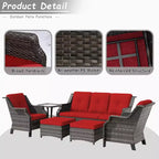 UPTIOT 6-Pieces Wicker Outdoor Patio Furniture Sets