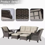 UPTIOT 6-Pieces Wicker Outdoor Patio Furniture Sets