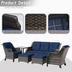 UPTIOT 6-Pieces Wicker Outdoor Patio Furniture Sets