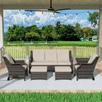 UPTIOT 6-Pieces Wicker Outdoor Patio Furniture Sets