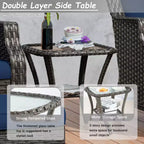 UPTIOT 5-Piece Steel Wicker Patio Conversation