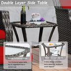 UPTIOT 5-Piece Steel Wicker Patio Conversation