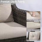 UPTIOT 5-Piece Steel Wicker Patio Conversation
