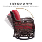 COZONY 3-Piece Outdoor Wicker Swivel Rocker Patio Set with 360 Swivel Rocking Chairs & Tempered Glass Side Table for Balcony Garden Deck