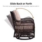 COZONY 3-Piece Outdoor Wicker Swivel Rocker Patio Set with 360 Swivel Rocking Chairs & Tempered Glass Side Table for Balcony Garden Deck