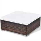 vidaXL 10 Piece Patio Lounge Set with Cushions Poly Rattan Brown