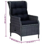 vidaXL 7 Piece Patio Dining Set Dark Gray