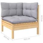 vidaXL Garden Lounge Set Grey, Natural Wood