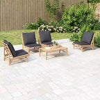 vidaXL Garden Lounge Set Natural Bamboo,