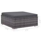 vidaXL 12 Piece Patio Lounge Set with Cushions Poly Rattan Gray