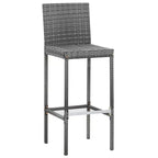 vidaXL Patio Bar Set 7 Piece Outdoor Bar Table and Chairs Poly Rattan Black