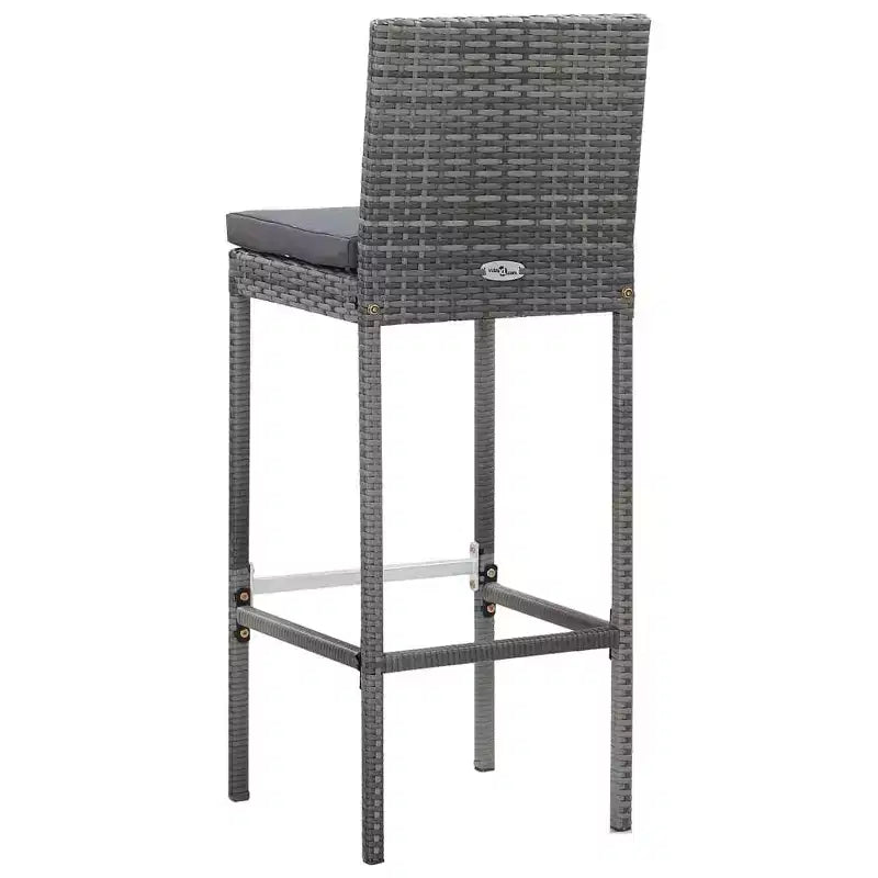 vidaXL Patio Bar Set 7 Piece Outdoor Bar Table and Chairs Poly Rattan Black