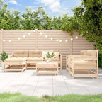 vidaXL Patio Lounge Set with Cushions Outdoor Furniture Set 7 Piece Solid Wood