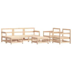 vidaXL Patio Lounge Set with Cushions Outdoor Furniture Set 7 Piece Solid Wood